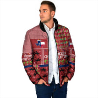 Texas Map Merry Christmas Padded Jacket Xmas Holiday Patterns - Wonder Print Shop