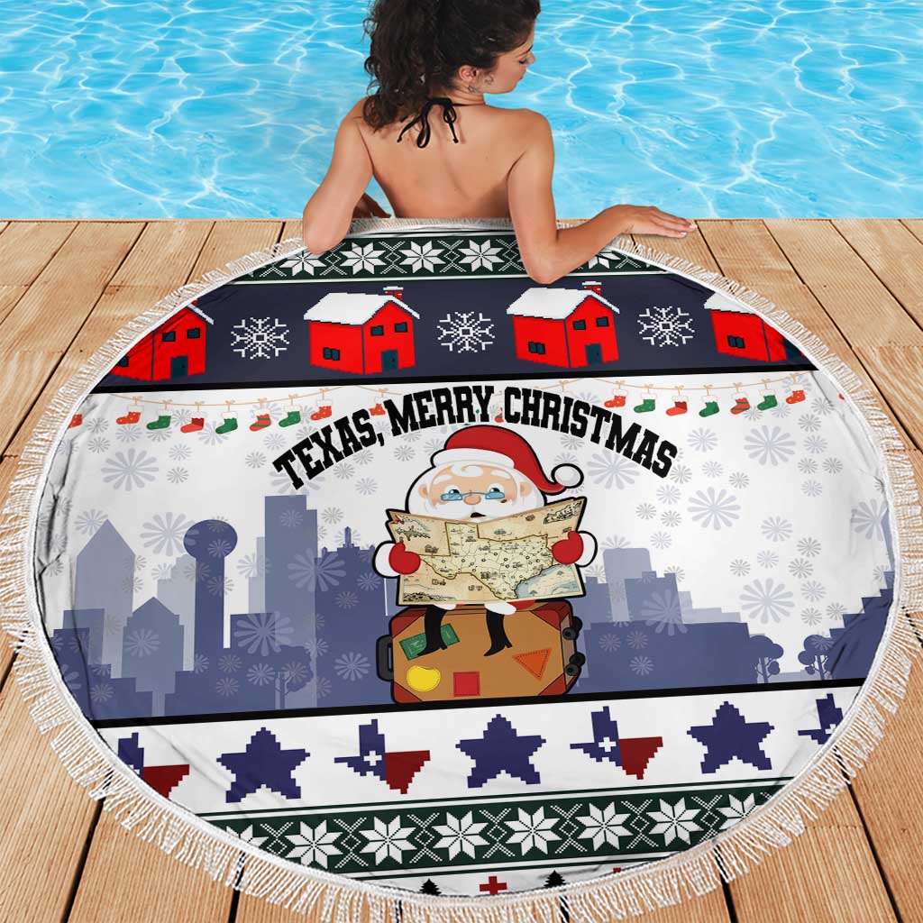 Texas Santa Christmas Beach Blanket Xmas Holiday Patterns - Wonder Print Shop