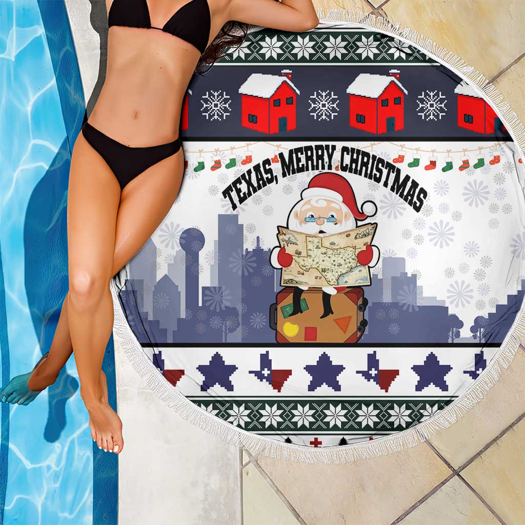 Texas Santa Christmas Beach Blanket Xmas Holiday Patterns - Wonder Print Shop
