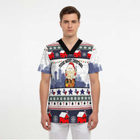 Texas Santa Christmas Scrub Top Xmas Holiday Patterns - Wonder Print Shop