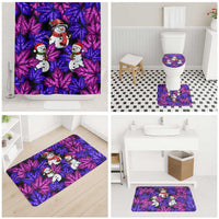 Christmas Snowman Leaves Bathroom Set Xmas Holiday Patterns - Wonder Print Shop