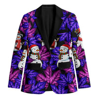 Christmas Snowman Leaves Blazer Xmas Holiday Patterns - Wonder Print Shop
