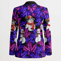 Christmas Snowman Leaves Blazer Xmas Holiday Patterns - Wonder Print Shop