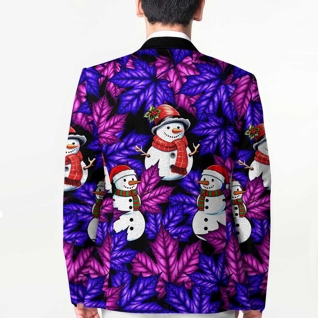Christmas Snowman Leaves Blazer Xmas Holiday Patterns - Wonder Print Shop