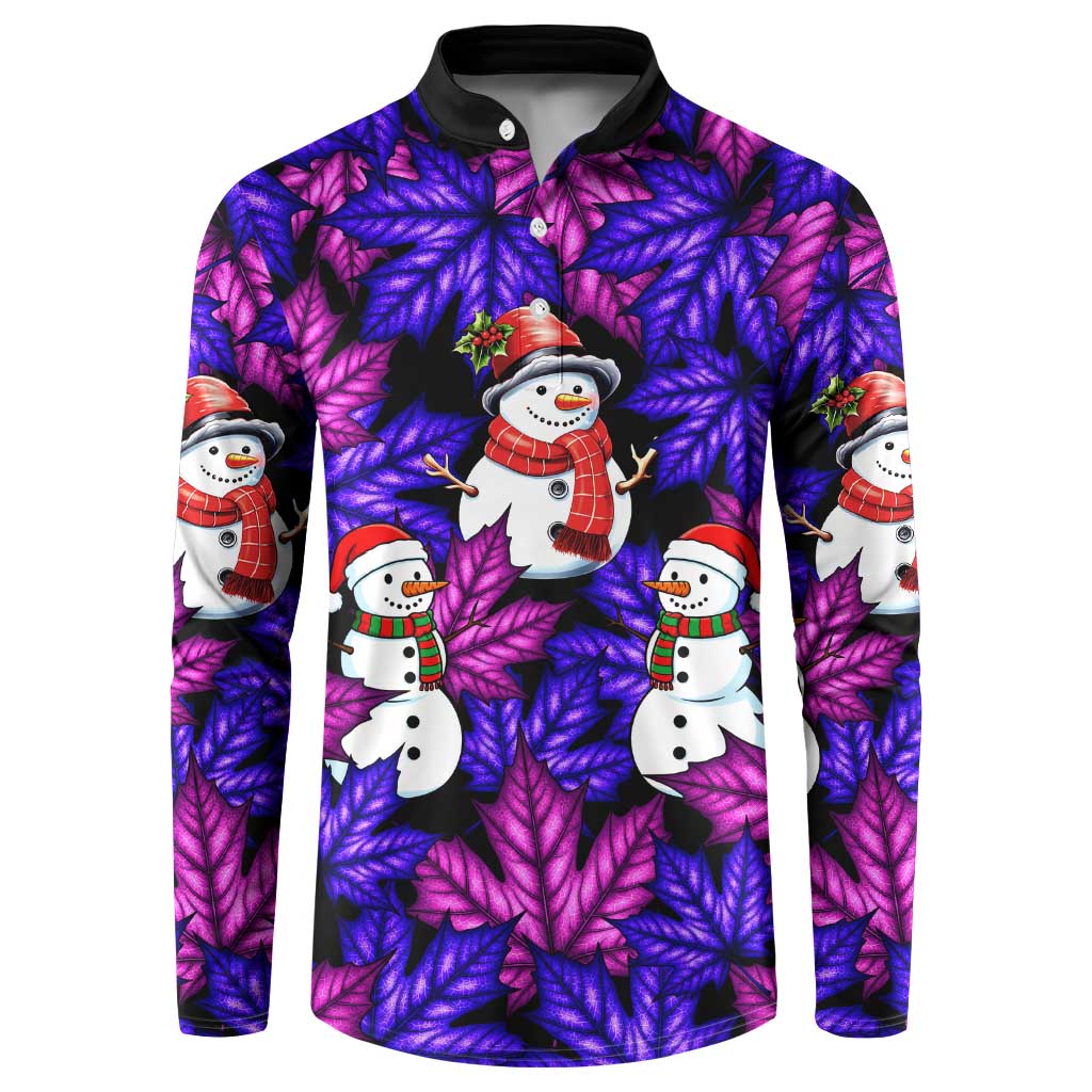 Christmas Snowman Leaves Button Sweatshirt Xmas Holiday Patterns - Wonder Print Shop