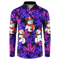 Christmas Snowman Leaves Button Sweatshirt Xmas Holiday Patterns - Wonder Print Shop