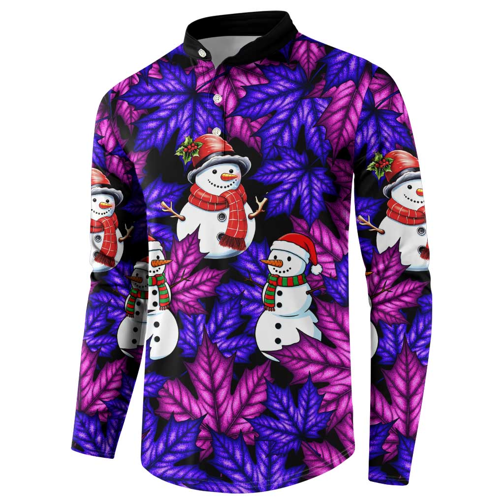 Christmas Snowman Leaves Button Sweatshirt Xmas Holiday Patterns - Wonder Print Shop