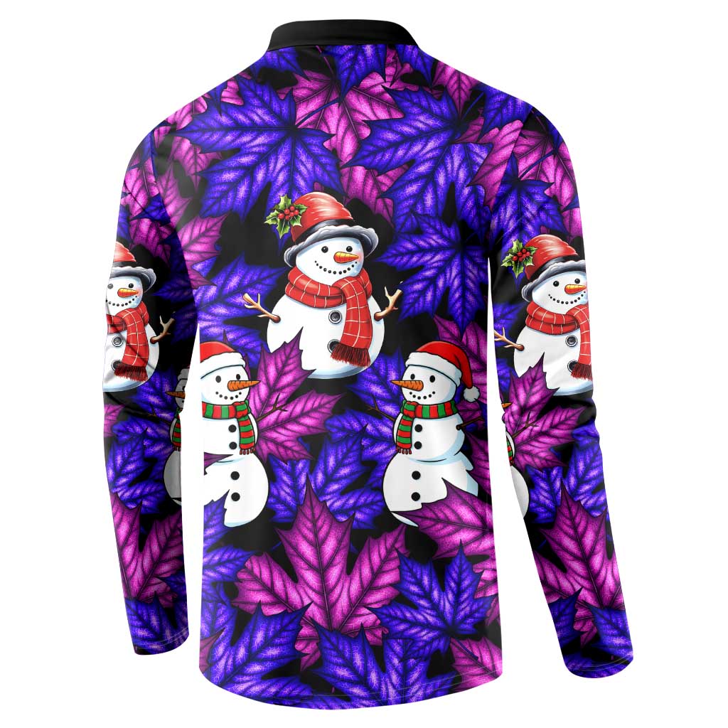 Christmas Snowman Leaves Button Sweatshirt Xmas Holiday Patterns - Wonder Print Shop