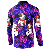 Christmas Snowman Leaves Button Sweatshirt Xmas Holiday Patterns - Wonder Print Shop