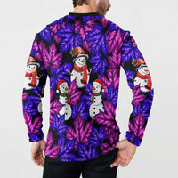 Christmas Snowman Leaves Button Sweatshirt Xmas Holiday Patterns - Wonder Print Shop