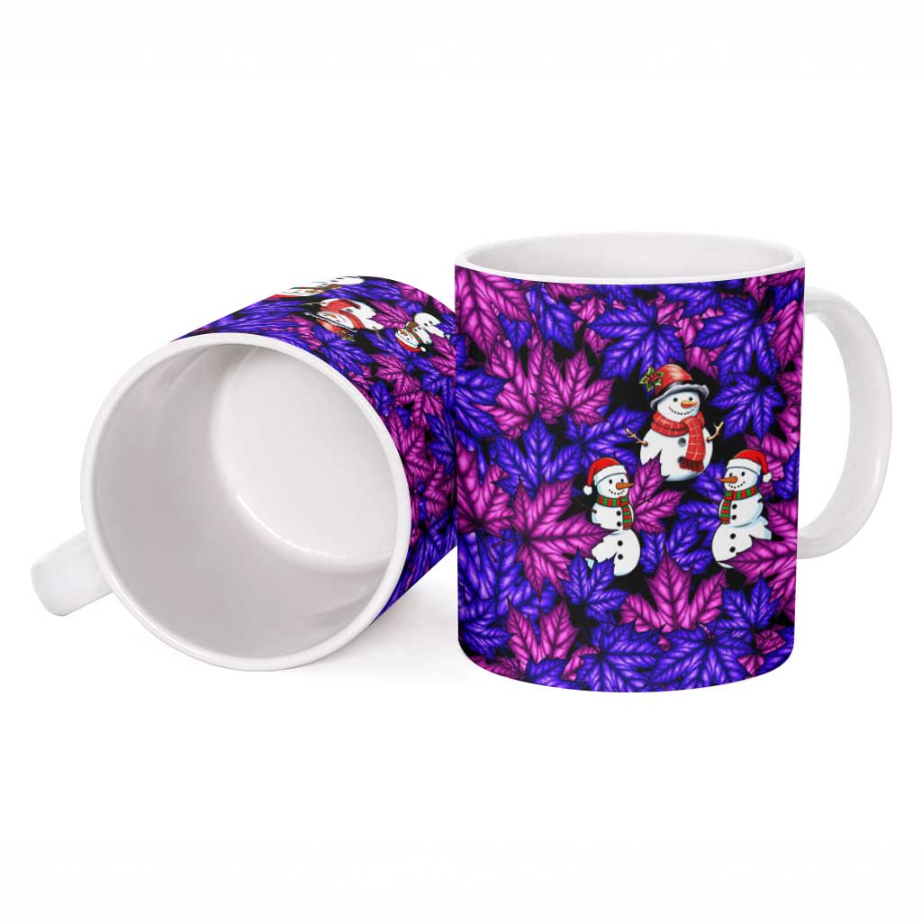 Christmas Snowman Leaves Ceramic Mug Xmas Holiday Patterns - Wonder Print Shop
