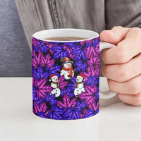 Christmas Snowman Leaves Ceramic Mug Xmas Holiday Patterns - Wonder Print Shop