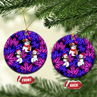 Christmas Snowman Leaves Ceramic Ornament Xmas Holiday Patterns - Wonder Print Shop