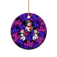 Christmas Snowman Leaves Ceramic Ornament Xmas Holiday Patterns - Wonder Print Shop