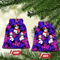 Christmas Snowman Leaves Ceramic Ornament Xmas Holiday Patterns - Wonder Print Shop