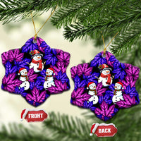 Christmas Snowman Leaves Ceramic Ornament Xmas Holiday Patterns - Wonder Print Shop