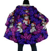 Christmas Snowman Leaves Cloak Xmas Holiday Patterns - Wonder Print Shop