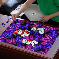 Christmas Snowman Leaves Puzzle Xmas Holiday Patterns - Wonder Print Shop