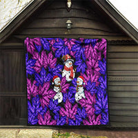 Christmas Snowman Leaves Quilt Xmas Holiday Patterns - Wonder Print Shop