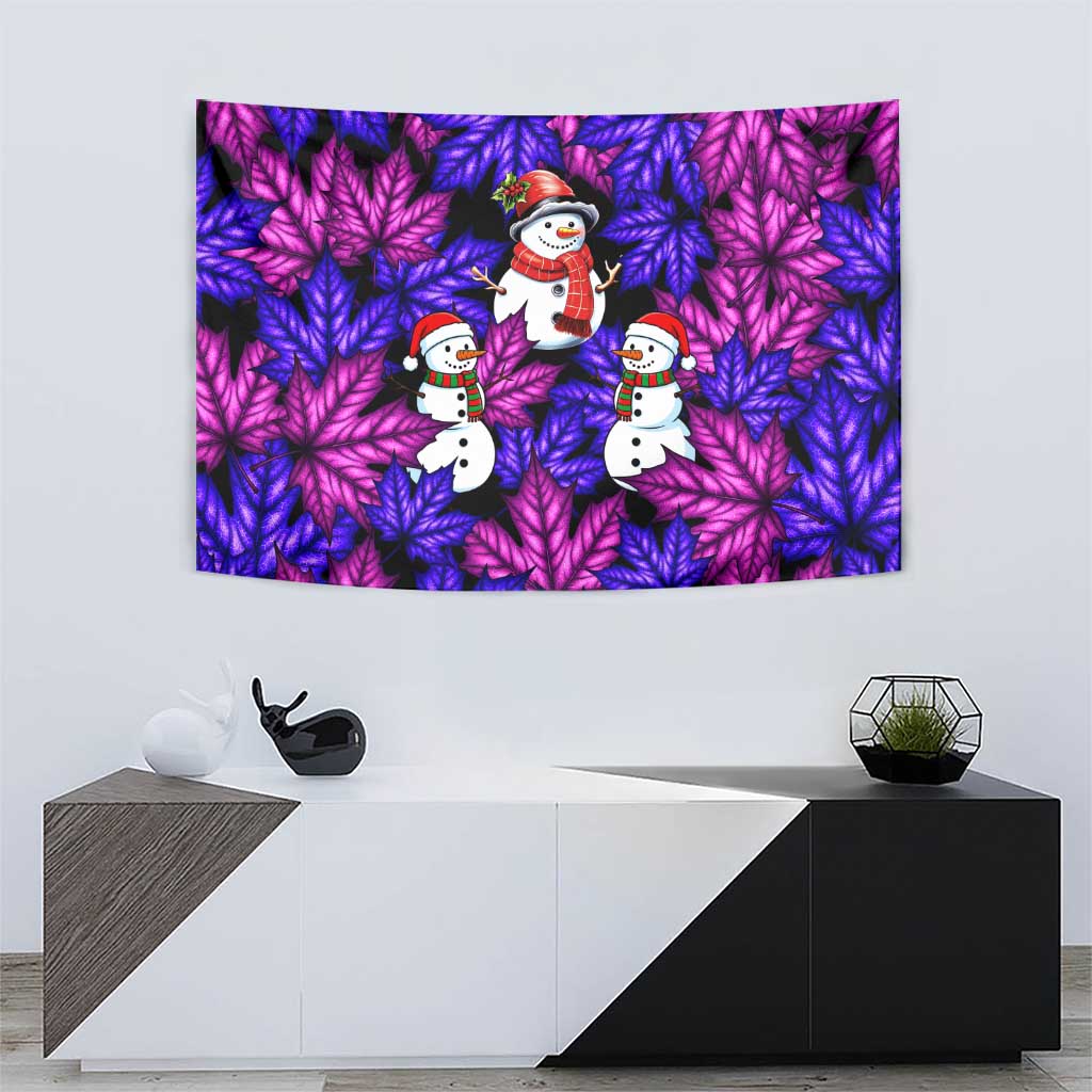 Christmas Snowman Leaves Tapestry Xmas Holiday Patterns - Wonder Print Shop