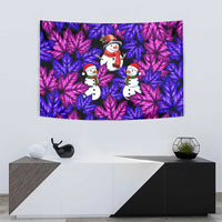 Christmas Snowman Leaves Tapestry Xmas Holiday Patterns - Wonder Print Shop