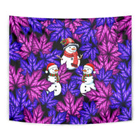 Christmas Snowman Leaves Tapestry Xmas Holiday Patterns - Wonder Print Shop