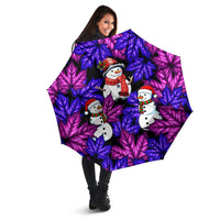Christmas Snowman Leaves Umbrella Xmas Holiday Patterns - Wonder Print Shop