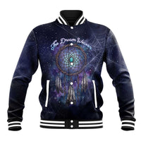 Dreamcatcher Native American Baseball Jacket Feathers and Starry Night Sky The Dream Weaver Theme - Wonder Print Shop