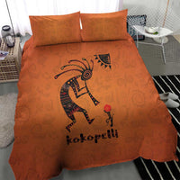 Kokopelli Tribal Bedding Set Native American Southwestern Petroglyph Patterns Sunset Landscape - Wonder Print Shop