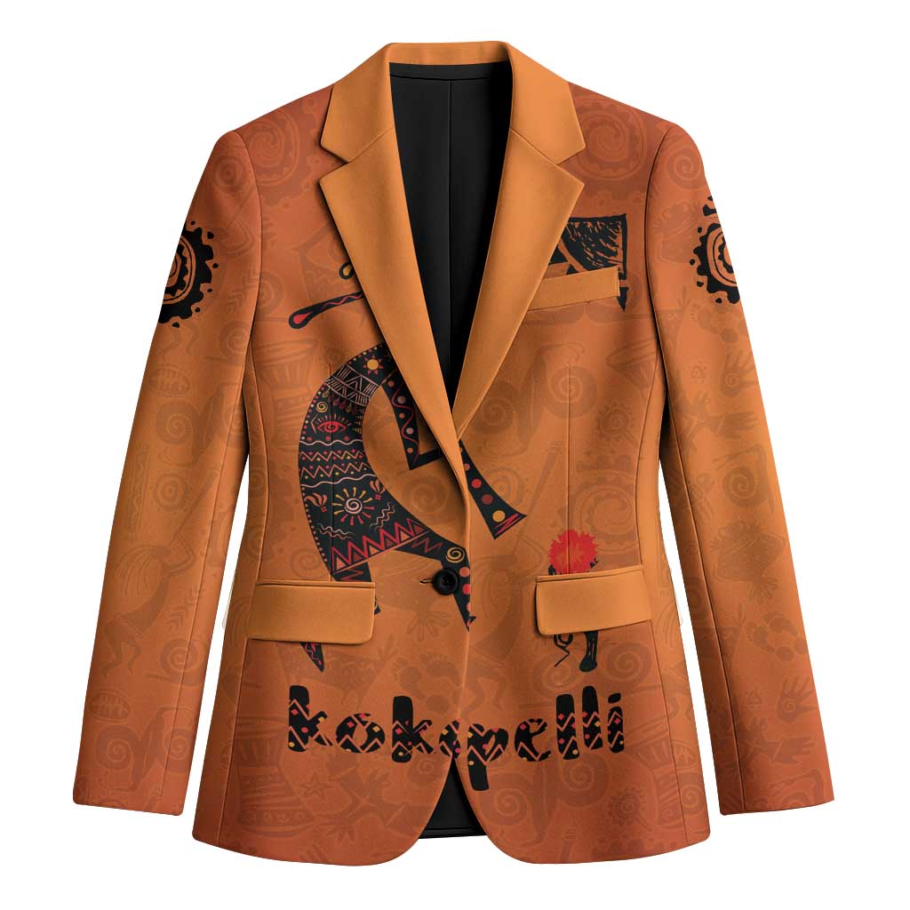 Kokopelli Tribal Blazer Native American Southwestern Petroglyph Patterns Sunset Landscape - Wonder Print Shop