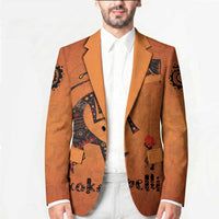 Kokopelli Tribal Blazer Native American Southwestern Petroglyph Patterns Sunset Landscape - Wonder Print Shop
