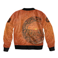 Kokopelli Tribal Bomber Jacket Native American Southwestern Petroglyph Patterns Sunset Landscape - Wonder Print Shop