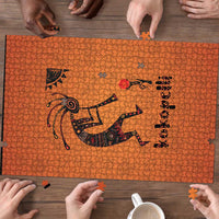 Kokopelli Tribal Puzzle Native American Southwestern Petroglyph Patterns Sunset Landscape - Wonder Print Shop