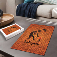 Kokopelli Tribal Puzzle Native American Southwestern Petroglyph Patterns Sunset Landscape - Wonder Print Shop