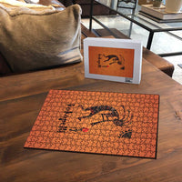 Kokopelli Tribal Puzzle Native American Southwestern Petroglyph Patterns Sunset Landscape - Wonder Print Shop