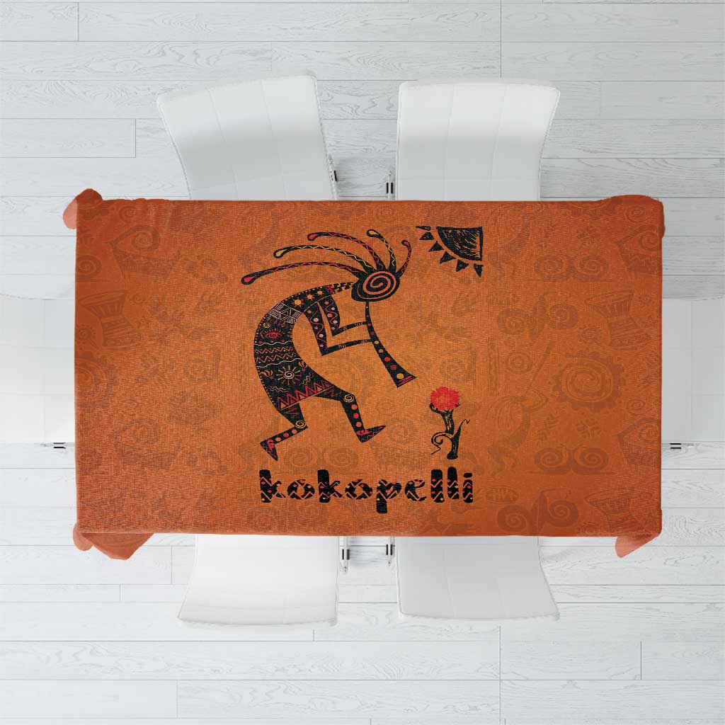 Kokopelli Tribal Tablecloth Native American Southwestern Petroglyph Patterns Sunset Landscape - Wonder Print Shop