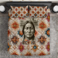 Sitting Bull Portrait Bedding Set Native American Tipi with Feathers and Spears Indigenous Pride - Wonder Print Shop
