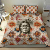 Sitting Bull Portrait Bedding Set Native American Tipi with Feathers and Spears Indigenous Pride - Wonder Print Shop