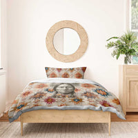 Sitting Bull Portrait Bedding Set Native American Tipi with Feathers and Spears Indigenous Pride - Wonder Print Shop