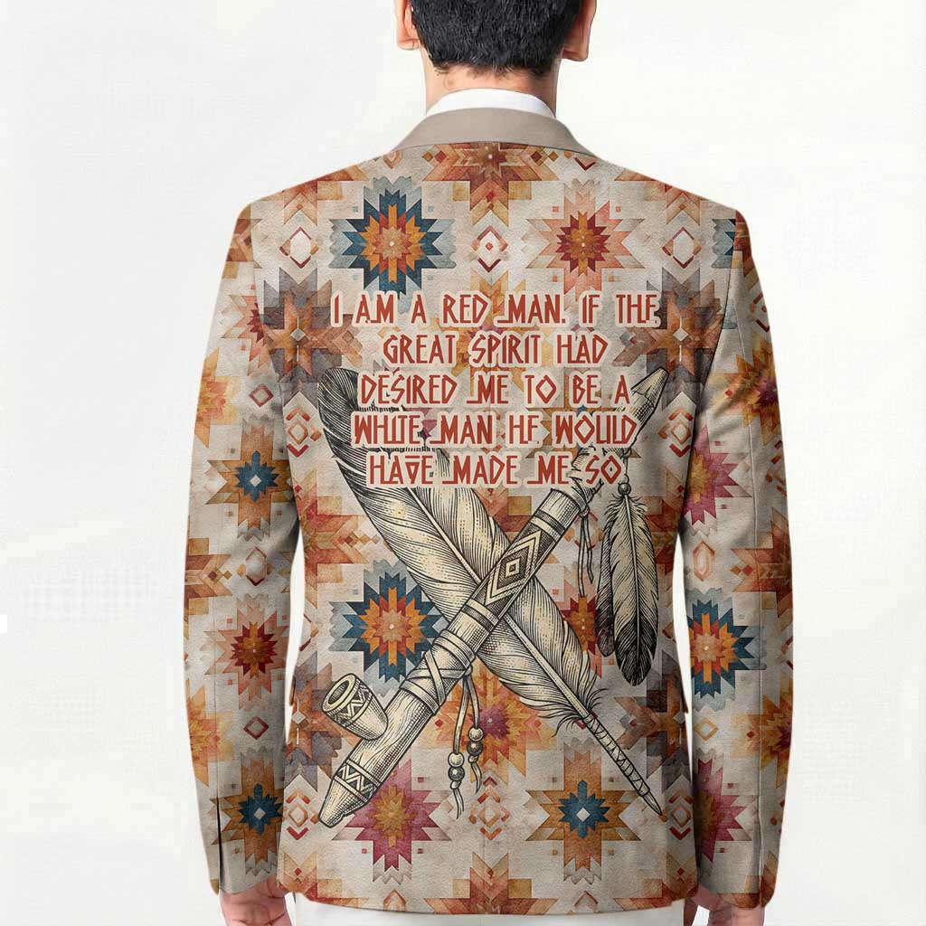 Sitting Bull Portrait Blazer Native American Tipi with Feathers and Spears Indigenous Pride - Wonder Print Shop