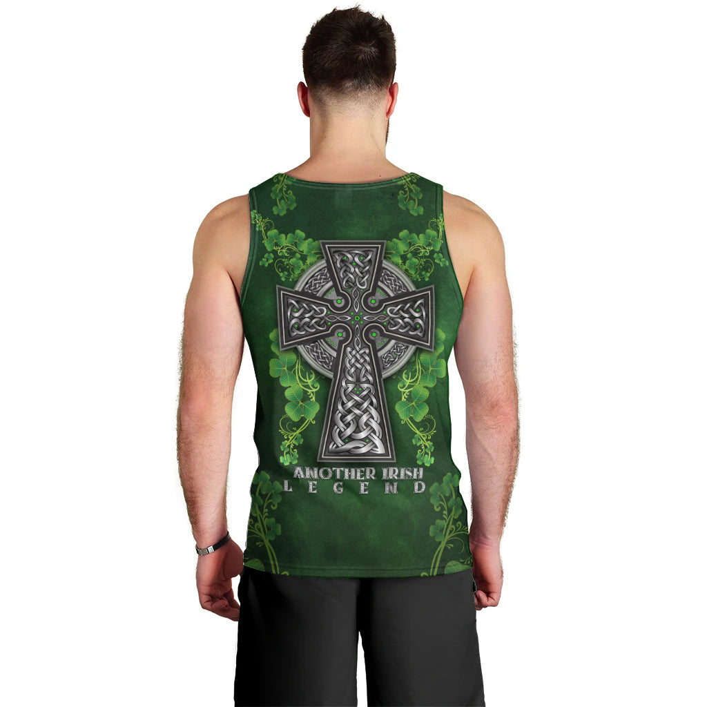 Irish Cross Mix With Shamrock Floral Men Tank Top - Wonder Print Shop