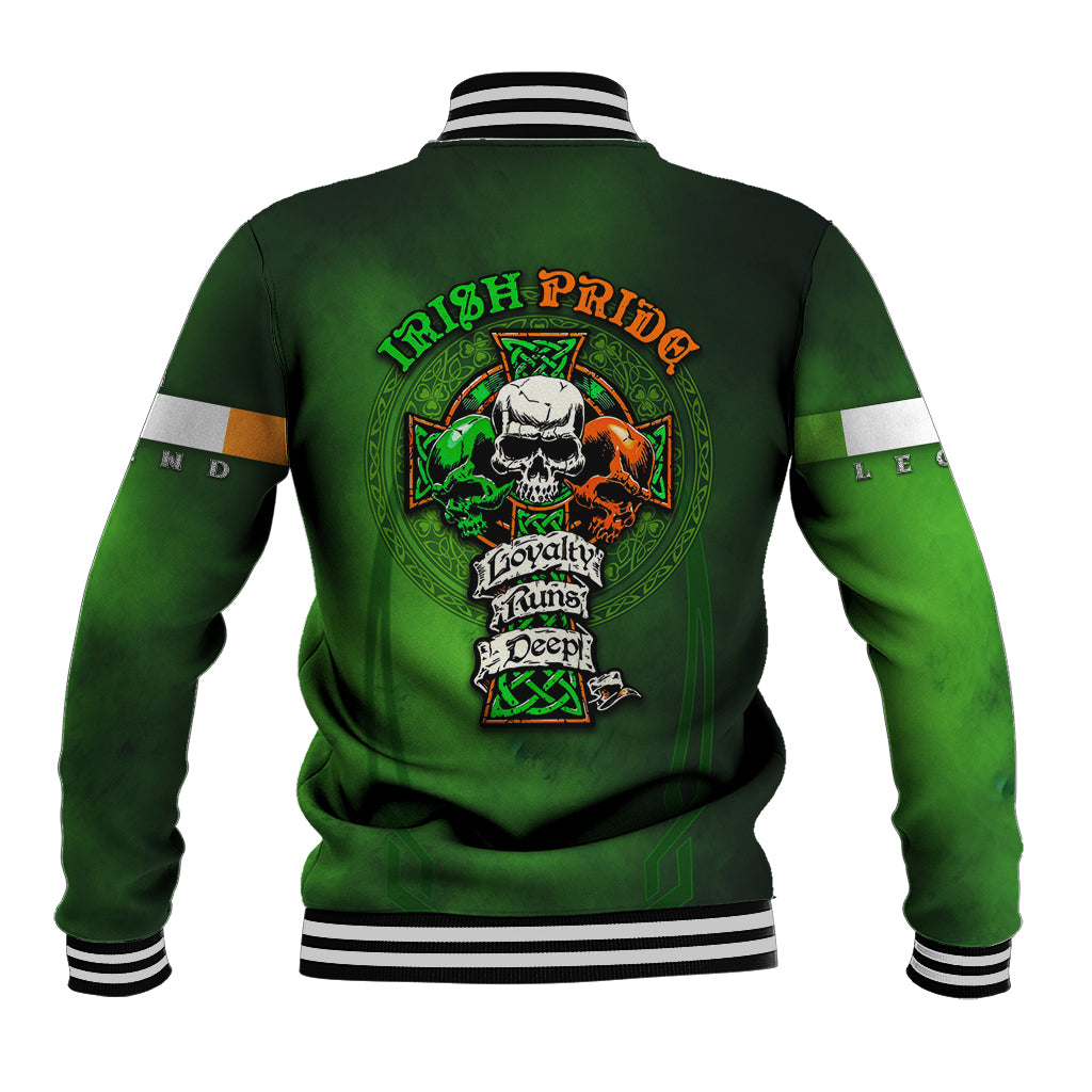 Irish Pride - Skull Cross Mix Baseball Jacket - Wonder Print Shop