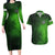 Irish Pride - Skull Cross Mix Couples Matching Long Sleeve Bodycon Dress and Hawaiian Shirt - Wonder Print Shop