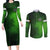 Irish Pride - Skull Cross Mix Couples Matching Long Sleeve Bodycon Dress and Long Sleeve Button Shirt - Wonder Print Shop