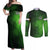 Irish Pride - Skull Cross Mix Couples Matching Off Shoulder Maxi Dress and Long Sleeve Button Shirt - Wonder Print Shop