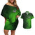 Irish Pride - Skull Cross Mix Couples Matching Off Shoulder Short Dress and Hawaiian Shirt - Wonder Print Shop