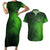 Irish Pride - Skull Cross Mix Couples Matching Short Sleeve Bodycon Dress and Hawaiian Shirt - Wonder Print Shop