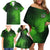 Irish Pride - Skull Cross Mix Family Matching Off Shoulder Short Dress and Hawaiian Shirt - Wonder Print Shop