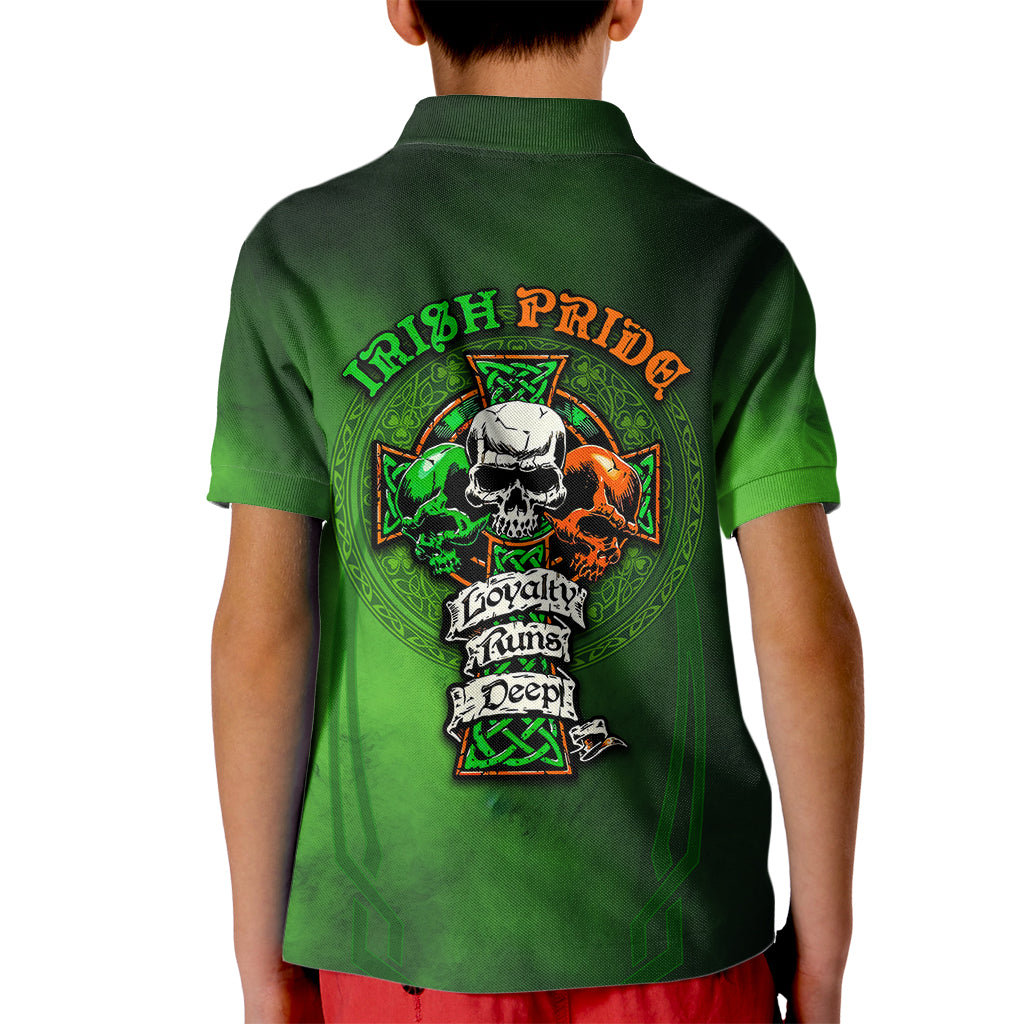 Irish Pride - Skull Cross Mix Kid Polo Shirt - Wonder Print Shop