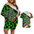 Patrick Day - Irish Cross - Lucky Girl Couples Matching Off Shoulder Short Dress and Hawaiian Shirt - Wonder Print Shop